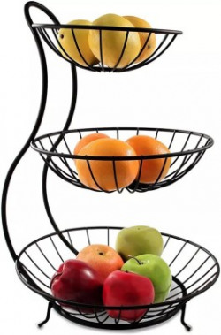 Flipkart SmartBuy Fruits/Vegetables Kitchen Rack(Steel, Black)