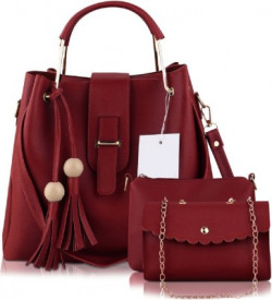 CARA MIA Women Maroon Shoulder Bag(Pack of: 3)