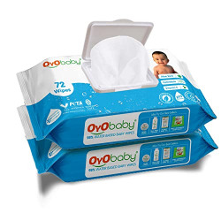 OYO BABY Baby Wipes Offers Combo Wet Wipes With Lid/Water Wipes for Newborn babies Pack of 2 (144 wipes)