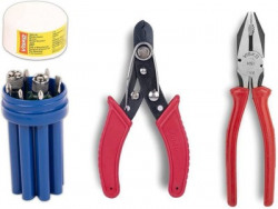 VISKO 811 Tools Kit With 8 Blades Combination Screwdriver Set with Tester (9-Pieces), 6 Inch Wire Cutter and 8 Inch CRV Plier Hand Tool Kit(3 Tools)