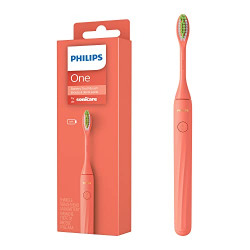 Philips One Electric Toothbrush by Sonicare I No 1 Dentist Recommended Sonic Toothbrush I 90 Days Battery Life I 13000 Micro Vibrating Bristles for Gentle Cleaning & Brighter Smile I Sleek & Lightweight - HY1100/51  Orange