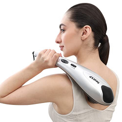beatXP Stream Full Body Massager Machine for Pain Relief with 4 Attachments for Pain Relief - with up to 12 Months Warranty (Metallic Silver)