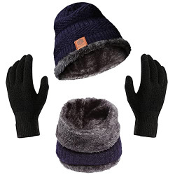Boldfit Winter Cap for Men Winter Wear for Women Woolen Cap for Men Beanie Cap for Men Winter Gloves for Men Winter Clothing Set for Women & Men. Mufflers for Men Neck Warmer Winter Clothes for Women