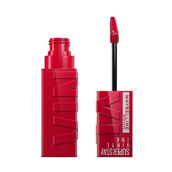 Maybelline Liquid Lipstick, High Shine Gloss, Lasts for 16 HRs, Enriched With Vitamin E & Aloe, SuperStay Vinyl Ink, Wicked