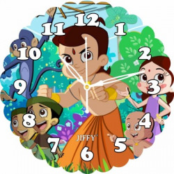 Jiffy Analog 31 cm X 31 cm Wall Clock(Green, White, Multicolor, Without Glass, Standard)