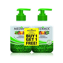 Medimix Herbal Liquid Handwash 500g Bottle (1 + 1 Combo Pack) | Ideal for Germ Protection, Soft & Moisturized Hands | Harsh Chemical-Free | Enriched with 18 Exotic Herbs