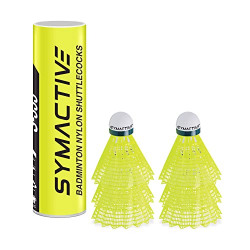 Amazon Brand - Symactive High Performance Nylon Shuttle Cock, S333 - Pack of 6 (Yellow)