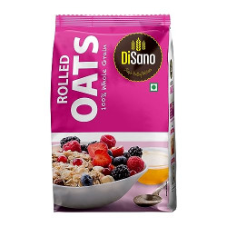 DiSano Rolled Oats 1kg, Jumbo Oats, 100% Whole Grain, High in Protein & Fibre, Healthy Breakfast Cereal