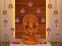 JH Gallery Lotus Hangings for Decoration/ Floral Wall Hangings for Temple Decor, showpiece for Home Decor(Pack of 12)