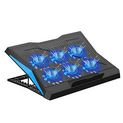 Dyazo Upgraded 6 Fan Laptop Cooling Pad | Laptop Stand with Fan | Laptop Raiser with Adjustable Height & Silent Fans | for All Laptop & Notebooks 10-15.6 inches, Black (Q 26)