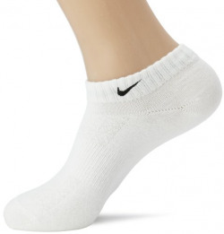 Nike Men's Cotton Ankle Socks (1 Set) (SX3808-001_Black/White_Large)