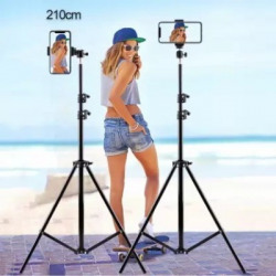 Meraki Wonder Lightweight & Portable Portable 7 Feet (84 Inch) Long Tripod Stand Tripod(black 23, Supports Up to 2000 g)