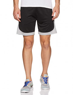 Amazon Brand - Symactive Men's Regular Polyester Shorts (SYM-A-046C_Black_L)