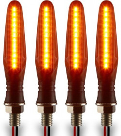 Autofledge Front, Rear, Side LED Indicator Light for Bajaj, Bullet, Datsun, Hero, Honda, KTM, Kawasaki, Royal Enfield, TVS, Universal For Bike, Yamaha 3 Series, 4 Series, 5 Series, 6 Series(Yellow)