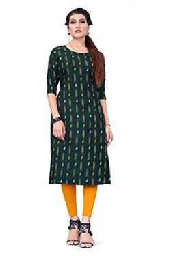 DSK STUDIO Women's Crepe Straight Cut Kurta_(Kurti-192_Green Color)
