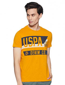 U.S. POLO ASSN. Men's Solid Regular fit T-Shirt (UDTS0590_Yellow S)