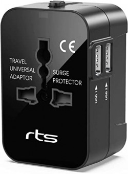 rts 2023 Dual USB Travel Adapter Worldwide All in One International Universal Power Travel Adaptor Wall Charger AC Power Plug Adapter with 2.1 A TO 6A Max Dual USB Charging Ports for USA CANADA EU UK AUS LONDON Cell Phone Laptop