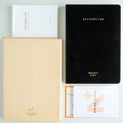 NEORAH - A5 - 2023 - Dated ACCOMPLISH planner - SOFT COVER + User Guide + Planner Box | Includes Dated 12 Monthly Layout | Weekly | Daily | Extra Notes | 12 Month Budget Tracker | Track Goals | Things to Do | Health | Priorities | Affirmations | Accomplishments | Gratitude Journal | Passion Tracker | Password Log | Birthday / Anniversary -12 Month Productivity Mental Wellness Pro Planner Diary with Dates for Work, Study (Black)
