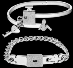 Jewelgenics Stainless Steel Titanium Bracelet Set(Pack of 2)