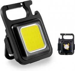 Shopeleven Multifunction Keychain Led Rechargeable Emergency Light Keychain Waterproof LED Front Light(Black)