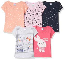 Mom's Love Girl's Regular Baby and Toddler T-Shirt Set (HFC110126XXGTST_Multicolor 2 02-03YRS)