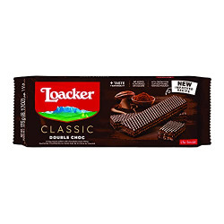 Loacker Double Choc Crispy Wafer with Chocolate Cream Filling 175g - Italy