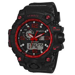 Amazon Brand - Symbol Men Silicone AnalogDigital Black Dial Watch-Az-Sym-Ss21-1155B, Band Color-Black