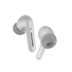 Blaupunkt Newly Launched BTW20 Bluetooth Truly Wireless Earbuds with Deep Bass I 30 Hrs Playtime* I Built in Mic I LED Digital Battery Display I TurboVolt Charging I IPX5 Sweat Resistant (White)