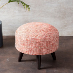 nestroots Solid Wood Standard Ottoman(Finish Color - Orange, Pre Assembled)