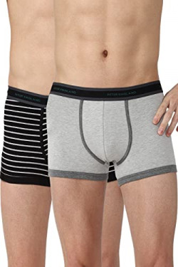 Peter England Men's Cotton Blend Classic Regular Fit Trunks (Pack of 2) (PETRMRGP120336_Black_S)
