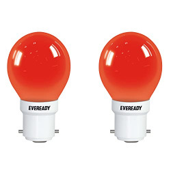 Eveready 0.5-Watt 1 UP Deco LED Bulb (Red and Pack of 2), B22