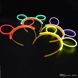 Crackles Glow in The Dark Hairband Party Favors Glow Stick Light Up Birthday Decoration for Girls(Glow Sticks)- Pack of 5 Random Color