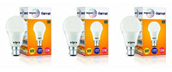 wipro 12W B22 LED Bulb, Pack of 3, (Garnet)