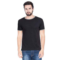 Veterrio Fratini Men's Solid Slim fit T-Shirt (206282925_Black_L