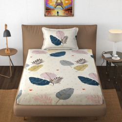 Apala 250 TC Cotton Single Floral Flat Bedsheet(Pack of 1, Multicolor)