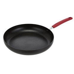 AmazonBasics Aluminium Hard Anodized Non-Stick 32 cm Frying Pan, Red