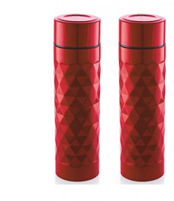 Visual Prisma F2GO Stainless Steel Water Bottle,Set of 2,1000 ml, (Red)