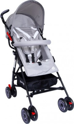 1st Step Jet Stroller/Pram With 5 Point Safety Harness And Adjustable Handles Stroller(Multi, Grey)