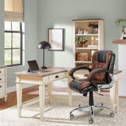 OAKLY Mid Back Ergonomic Office Chair Leatherette Office Executive Chair(Brown, DIY(Do-It-Yourself))