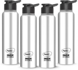 Pigeon Inox Hydra 700 ml Bottle(Pack of 4, Black, Steel/Chrome, Steel)