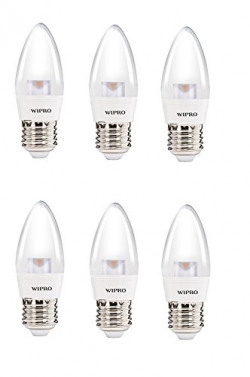 wipro Polycarbonate Garnet Base E27 3-Watt Led Bulb (Pack of 6, Cool Day Light)