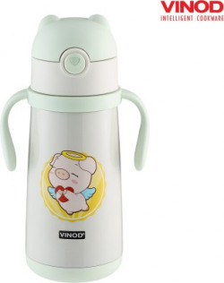 VINOD Water Bottle for Kids, Hot and Cold Water Bottle 380 ml Bottle(Pack of 1, Green, Steel)