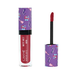 Lakme Absolute Matte Melt Mini Liquid Lip Color, Pink Footprint, Long Lasting Velvet Matte Liquid Lipstick - Lightweight, Non Transferable, 2.4 ml