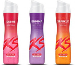 KS Desire, Enigma and Sparkle Deodorant Spray  -  For Women(450 ml, Pack of 3)