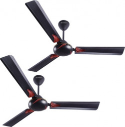 Longway Creta P2 1200 mm Ultra High Speed 3 Blade Ceiling Fan(Smoked Brown, Pack of 2)