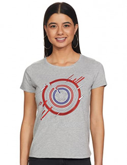 Marvel by Wear Your Mind Women's Regular T-Shirt (MMAWCT032_Grey3 L)