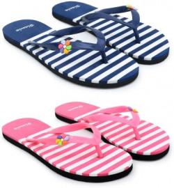 Feens for Women Combo of 2 Flip Flop / Slippers(Multicolor 7)