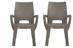 Supreme Villa Plastic Chairs (Champagne) - Set of 2