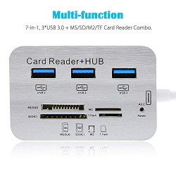 Ganix 3 Port USB hub 3.0 and Card Reader 3.1 (7 in 1 Combo)