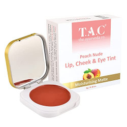 TAC - The Ayurveda Co. Peach Nude Lip, Cheek & Eye Tint for Moisturizing, Matte & Long Lasting Impact with Vitamin E, Multipurpose & Natural Look, 5gm